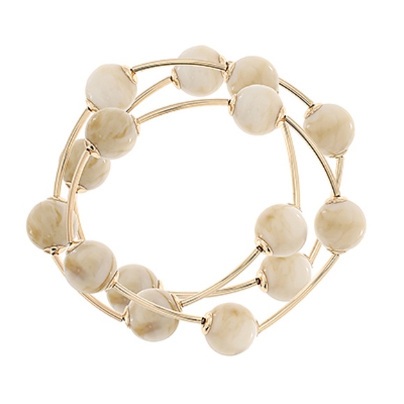 3 Row Acrylic Ball & Bar Station Bracelet - Picture 2 of 11